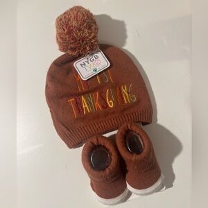 NWT My 1st Thanksgiving Hat and Socks Set